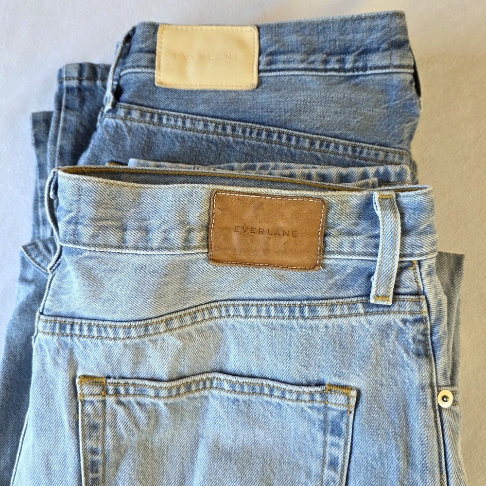 Lot Of 2 Everlane Women Blue 90's Cheeky Jean & Super Soft Relaxed Denim Size 32